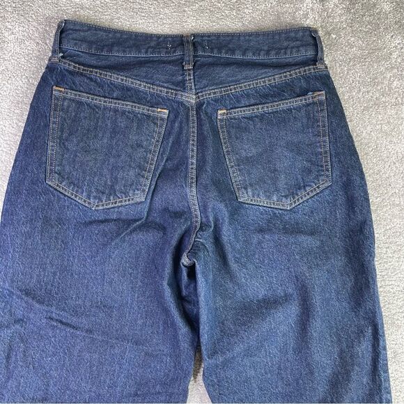 Abercrombie & Fitch Jeans Women's 30 Blue Straight Loose High Rise Dark Denim - Picture 4 of 12